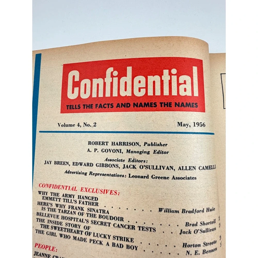 Vintage Confidential May 1956 Frank Sinatra Sumner Welles Tabloid Magazine